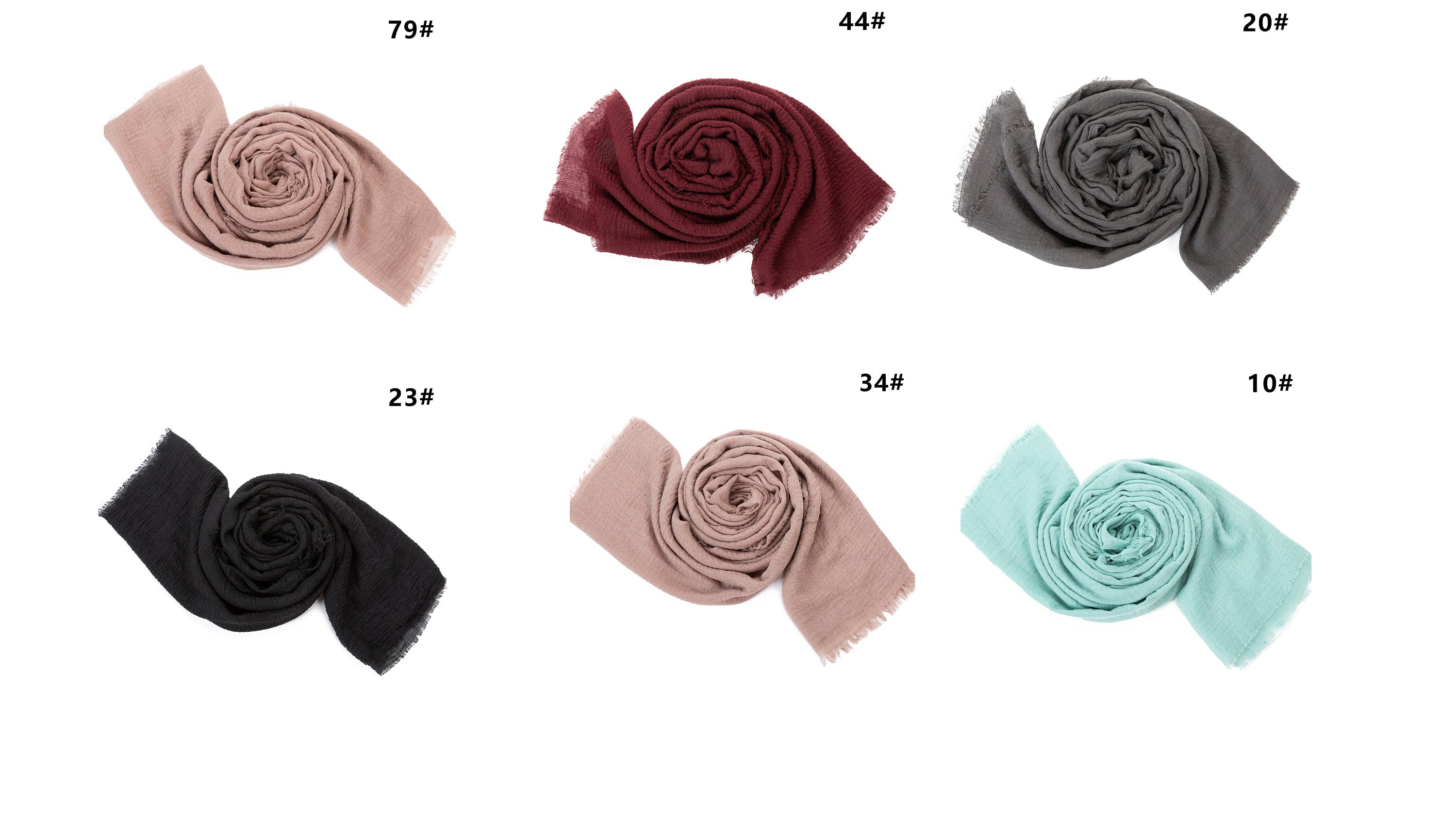 Cotton Blend Chic Ladies Crinkle Distressed Effect Scarf with Fringed Edges