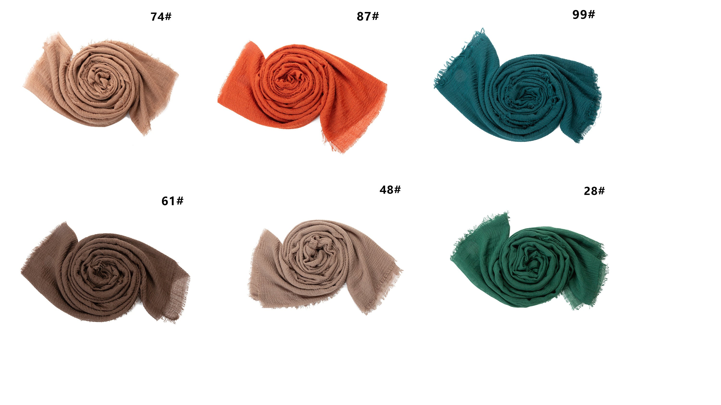 Cotton Blend Chic Ladies Crinkle Distressed Effect Scarf with Fringed Edges