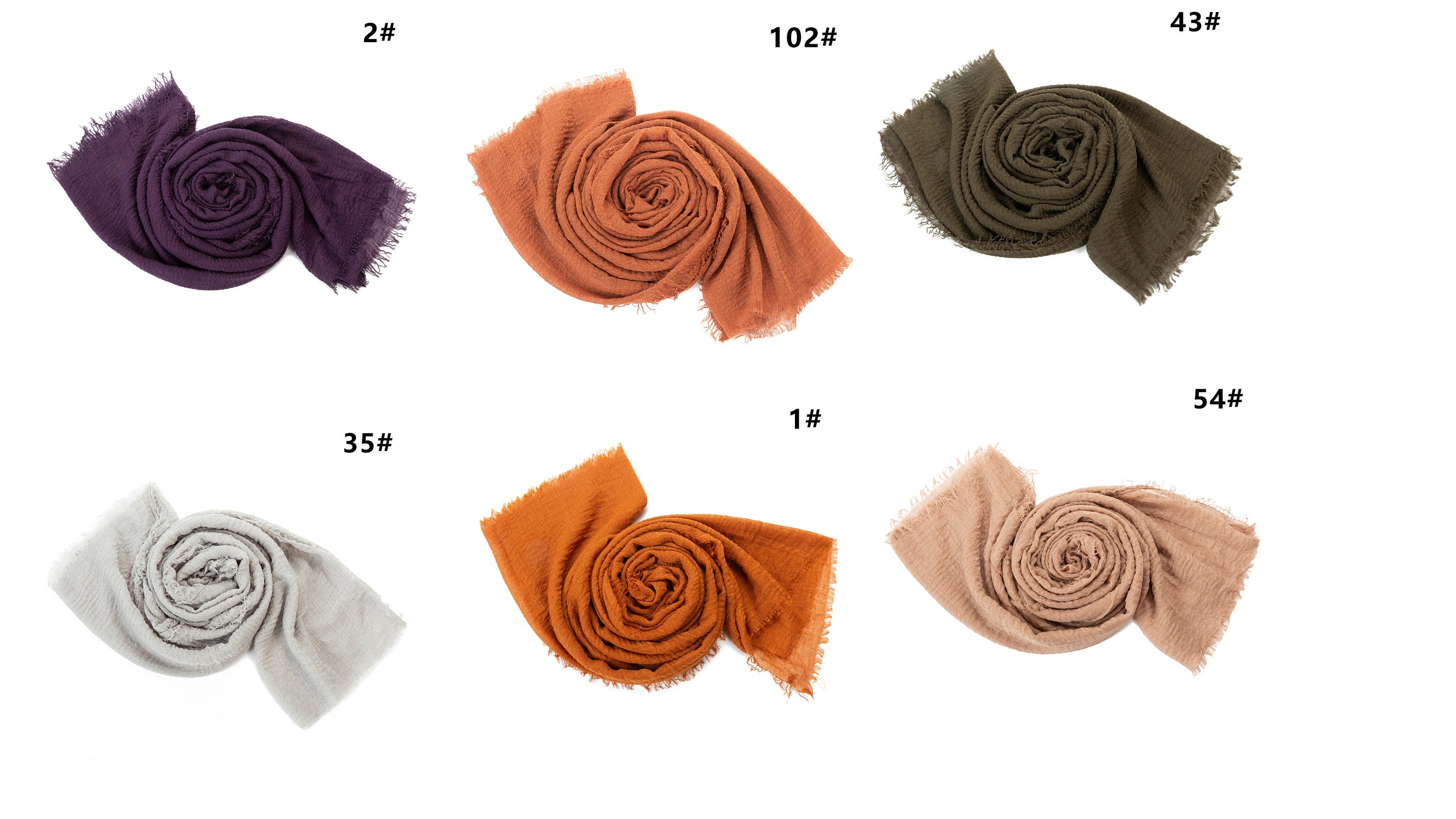 Cotton Blend Chic Ladies Crinkle Distressed Effect Scarf with Fringed Edges