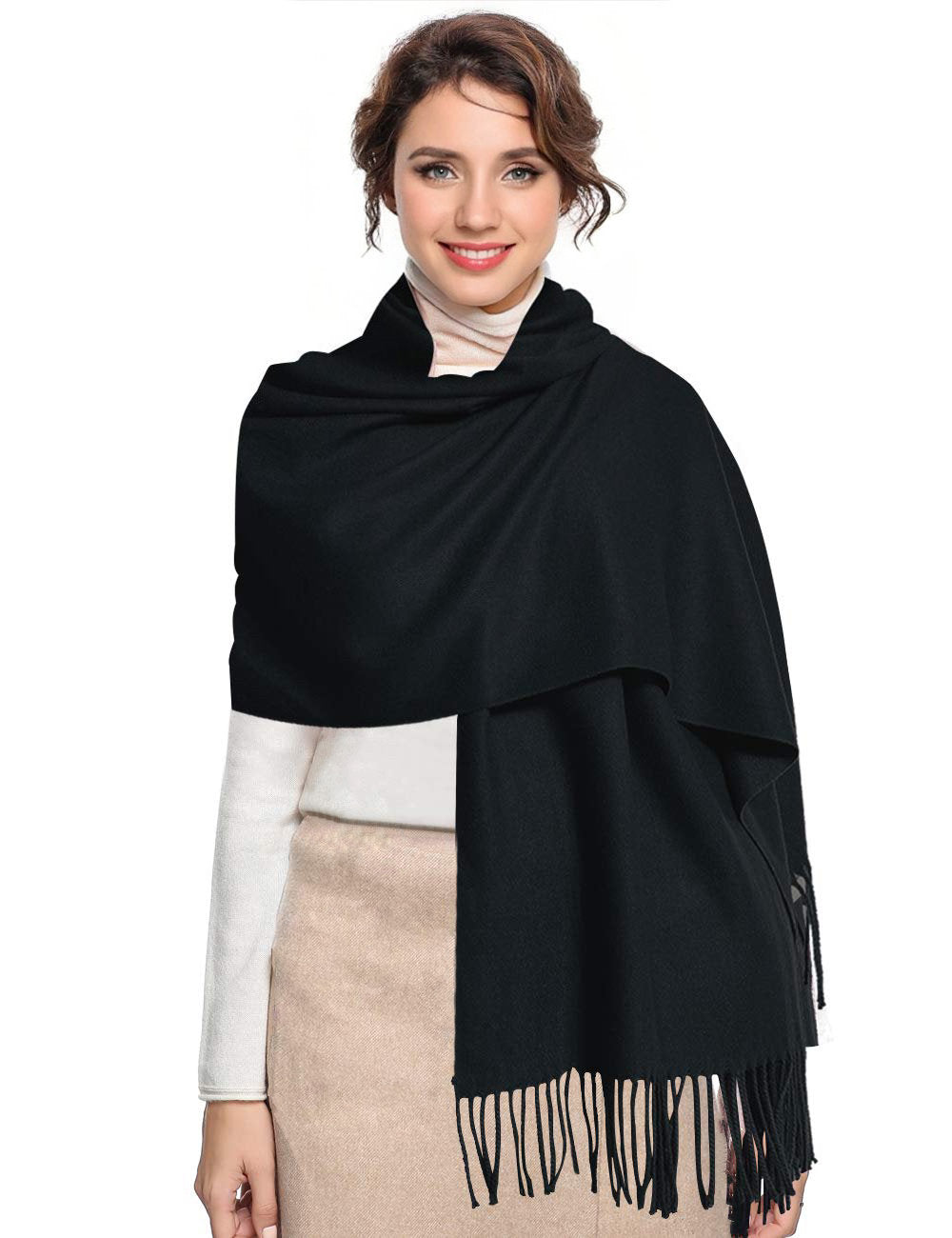 Black Soft good Winter Cashmere Scarf