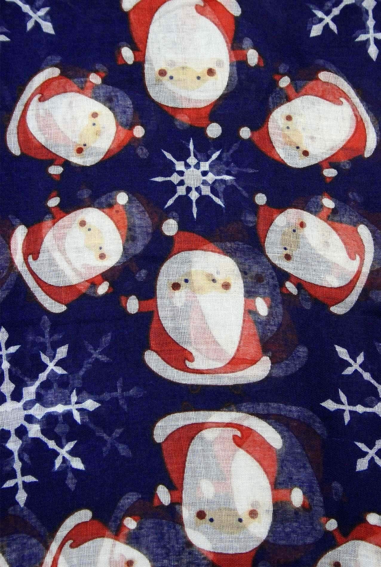 Women Ladies Unisex Christmas Santa Claus Snow Flake Print Scarf Wrap Soft Long Large Light