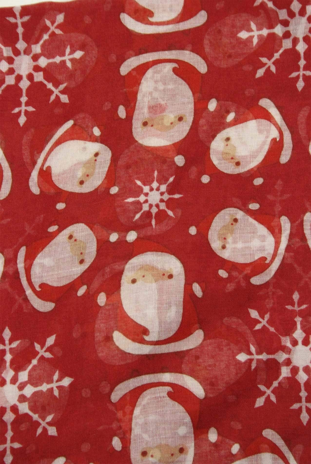 Women Ladies Unisex Christmas Santa Claus Snow Flake Print Scarf Wrap Soft Long Large Light