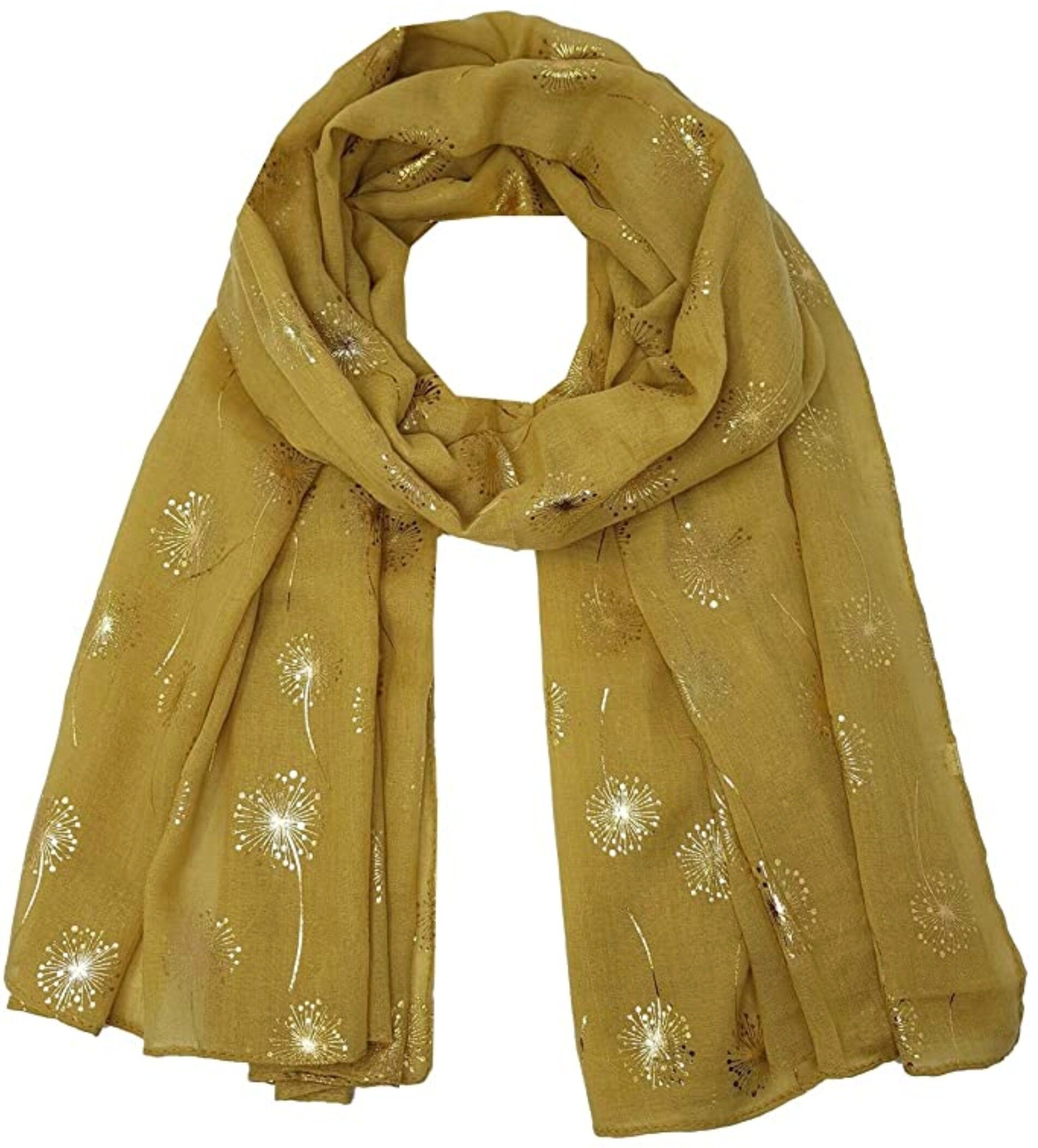 Dandelion New Ladies Women Glitter Foil Sparkle Print Scarf Scarves Christmas Gift
