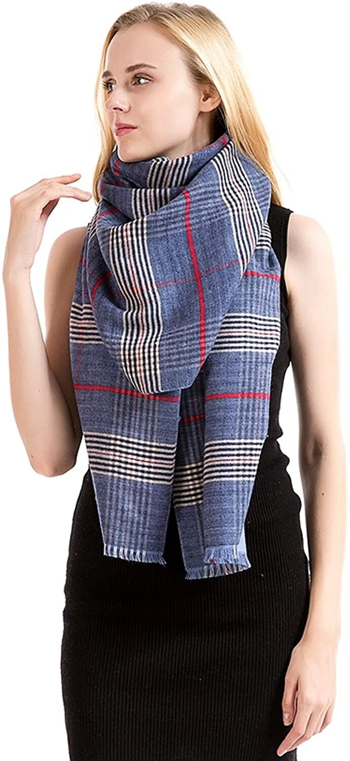 NEW Classic Reversible Plaid Tartan Look Shawl Wrap Blanket Scarf for Women - Warm Soft Cosy UNISEX