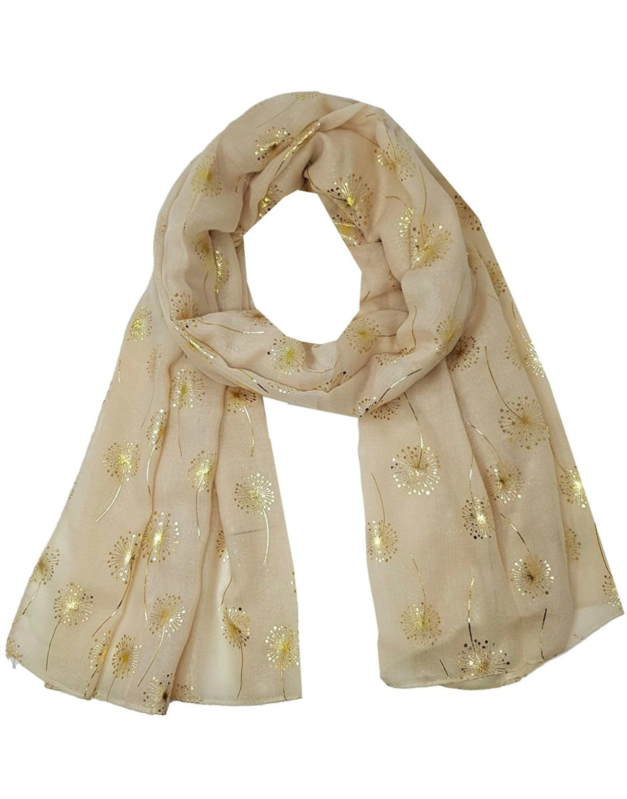 Dandelion New Ladies Women Glitter Foil Sparkle Print Scarf Scarves Christmas Gift