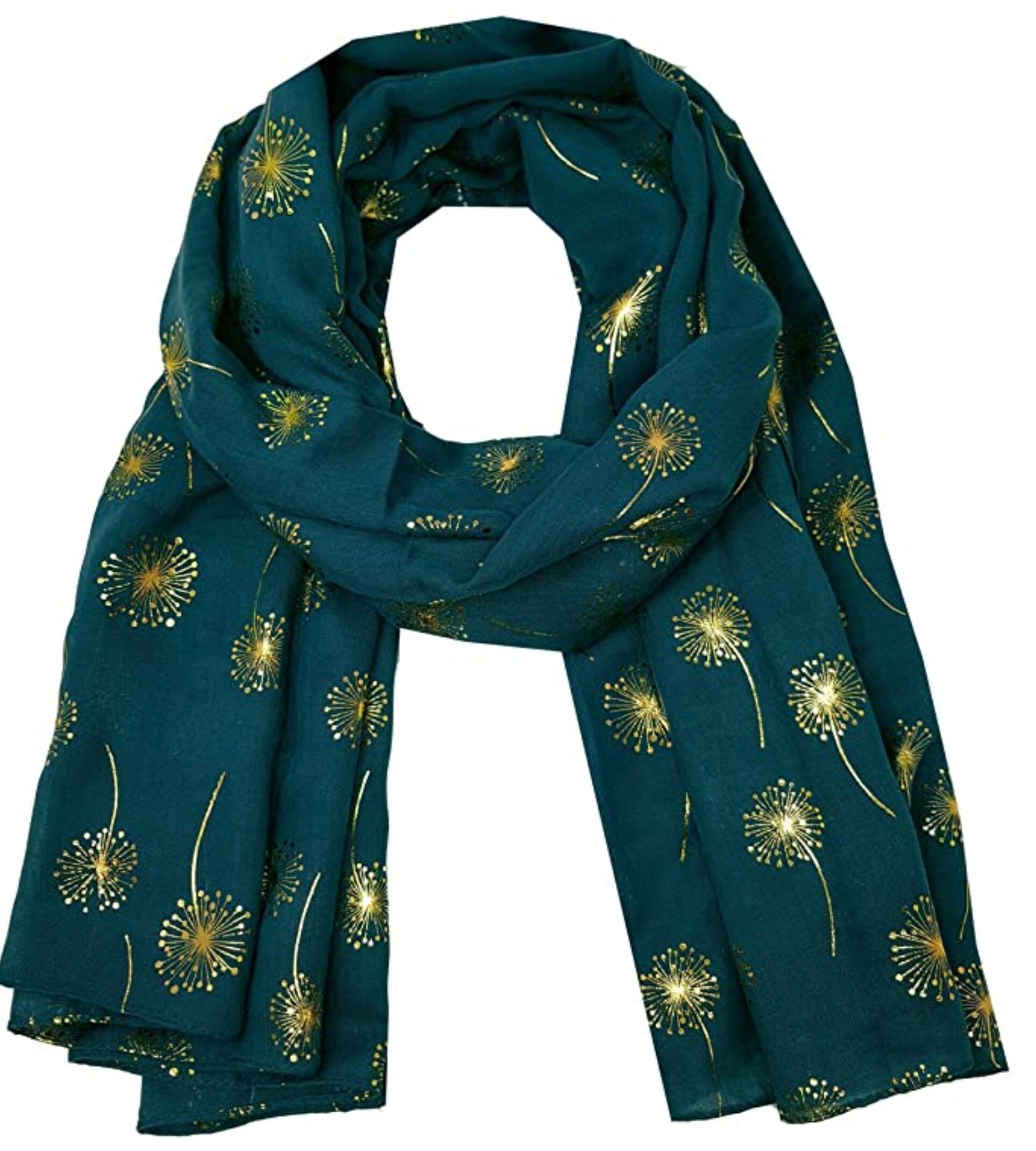 Dandelion New Ladies Women Glitter Foil Sparkle Print Scarf Scarves Christmas Gift
