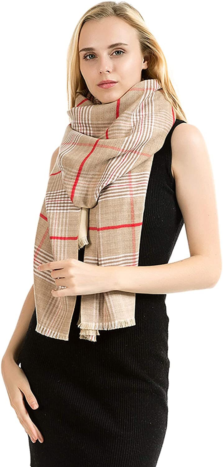 NEW Classic Reversible Plaid Tartan Look Shawl Wrap Blanket Scarf for Women - Warm Soft Cosy UNISEX